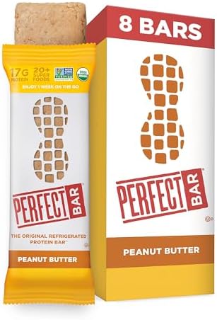 Perfect Bar Original Refrigerated Protein Bar, Peanut Butter, 2.5 Ounce Bar, 8 Count