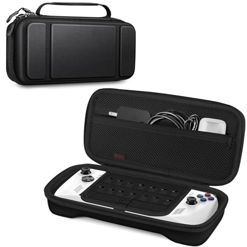 Image of Fintie Carrying Case for ASUS ROG Ally 7 inch Gaming Handheld - [Shockproof] Hard Shell Protective Cover Portable Travel Bag w /Inner Pocket and 14 Game Card Slots for ASUS ROG Ally & Accessories, Black,