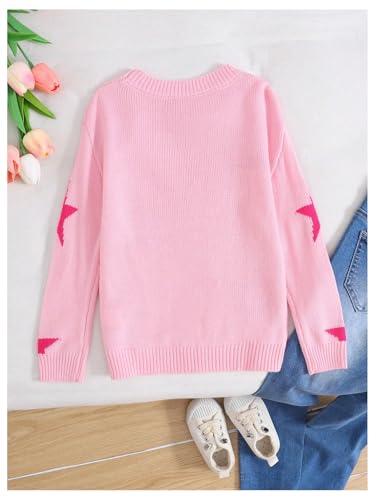 WDIRARA Toddler Girl's Star Sweater Crewneck Long Sleeve Knit Top Cute Knitwear2