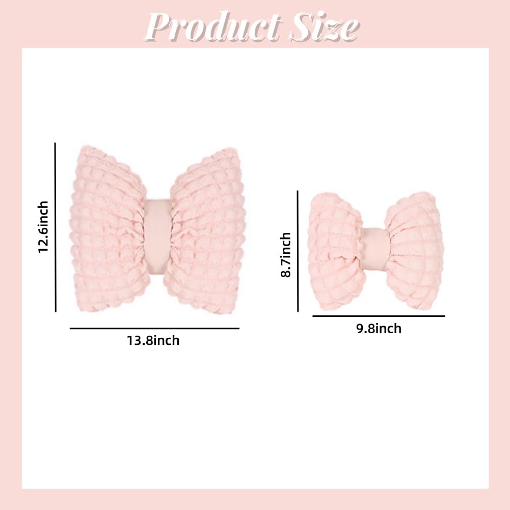 UNWAAT 4 Pack Bow Shaped Car Headrest Pillow and Lumbar Support Pillow Cute Butterfly Knot Throw Pillow for Car Driving Seat Decor