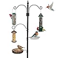 ZENO Wild Bird Feeding Station Kit | Heavy duty Bird Feeder Pole Standing Kit | Multi Feeder Standing with Metal Suet Feeder Bird Bath for Attracting Wild Birds