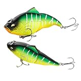 2 Pack Segmented Vibe Fishing Lure Sinking Lipless Crankbait Multi Jointed Swimbait for Bass Fishing (P)