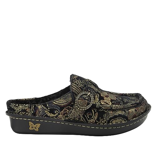 Image of Alegria Women's Brigid Leather Moc Toe Open Back Clog with Heel Cup