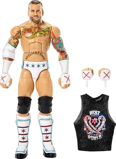 Mattel WWE Elite Greatest Hits 2025 CM Punk Conjunto con Figura de acción y Accesorios, Figura Coleccionable de 15,24cm con 25 Puntos de articulación y Manos Intercambiables, JHT46 | Ya disponible en tu tienda friki favorita! En mundofriki.es!