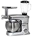 Küchenmaschine Knetmaschine Royaltronic 6 Liter 1900 Watt Silber Multifunktional Spritzschutz Rührmaschine Teigkneter Fleischwolf Blender