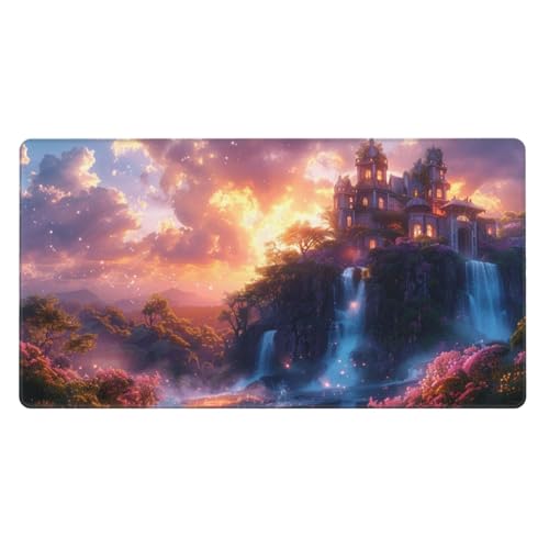 Tapis De Souris Ville Tapis De Souris Gamer Paysage Tapis De Souris XXL 1000X500X3Mm, Tapis De Bureau antidérapant Étanche, sous Main Souris À Bords Cousus, pour Personnel De Bureau Accessoire
