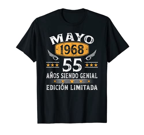 Nacido En Mayo 1968 Vintage 55 Años Regalo Hombre Mujer Camiseta