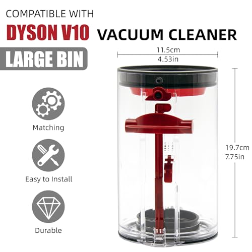 Image of Dust Bin Replacement for Dyson V10 SV12 Vacuum Cleaner, Large Bin for Dyson No.969509-01