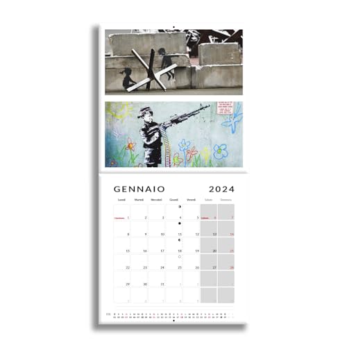 Street Art 2024 Wall Calendar - Ideal for Office and Home - 12 Months - 30 x 30 cm + Free Poster Gift, multi-coloured - Image 2