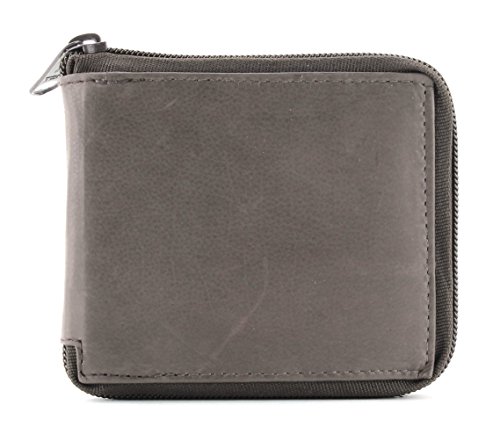 Bacci Bifold Wallet for Men - Top grain cowhide Leather Wallet with 1 ID window 4 card slots & 1 zip pocket, zip around wallet - Timeless design slim Billfold Men's Wallet (Brown)