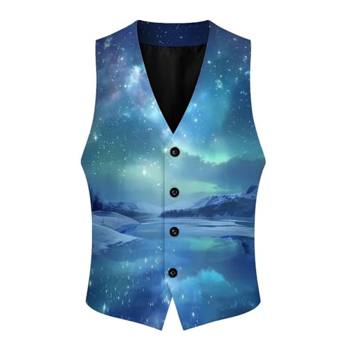 Starry Sky Novelty Men's Suit Vest Casual Formal Dress Vests Business Waistcoat3
