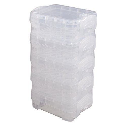 Super Stacker Bitty Box, 5 Pack of Mini-Boxes, 3.25 x 2.25 x 1.25 Inches Each, Clear (40315)