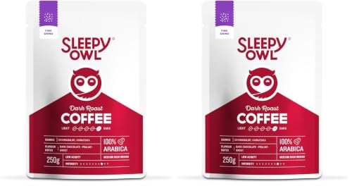 Image of Sleepy Owl Dark Roast Ground Coffee | Fine Grind Coffee | Suitable for Moka Pot, Home Espresso brewing | 100% Arabica | Freshly Roasted & Ground | 250g | Directly Sourced From Chikmagalur (Pack of 2)