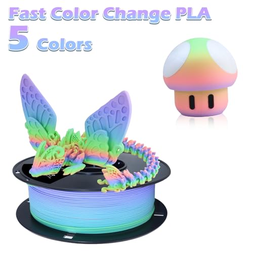 Image of LOVOON 1.75mm 3D Printing Filament Bundle 2 KG, Silk and Matte Rainbow PLA Filaments Bundle Color Changing by Length 3D Printer PLA Filaments, Gradient Rainbow PLA,1KG X 2 Spools