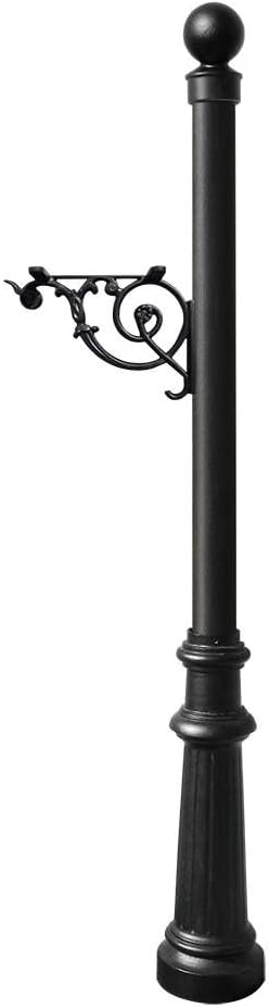 Lewiston Rust Free Cast Aluminum Fluted Post with Ball Finial for Mailboxes, Ships in 2 boxes