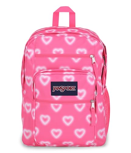 JanSport Unisex-Erwachsene Backpack-Computer Bag with 2 Compartments, Ergonomic Shoulder Straps, 15” Laptop Sleeve, Haul Handle Rucksack, Happy Hearts Pink, One Size