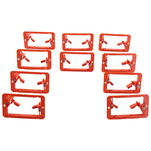 Pasuihcay Low Voltage Mounting Bracket 1 Gang Multipurpose Drywall Mounting Wall Plate Bracket - (Single Gang, 10 Pack), Orange
