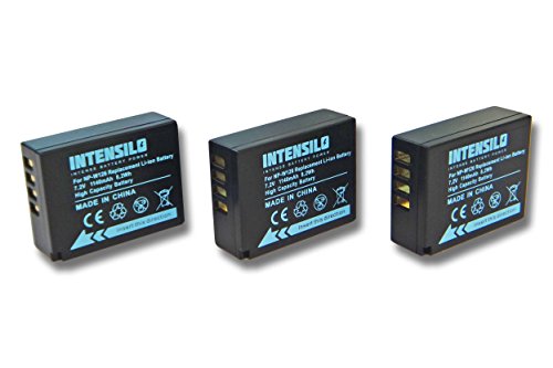 INTENSILO 3X Baterías li-on 1140mAh (7.2V) para cámaras, videocámaras Fuji/Fujifilm X-T3, X-T30 reemplaza NP-W126.