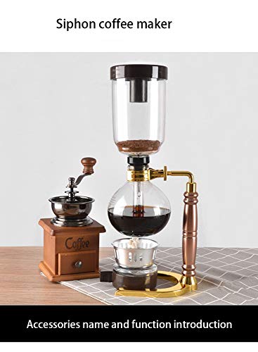 Sifón de estilo japonés Cafetera Té Sifón Olla de vacío Cafetera Tipo de vidrio Máquina de café Filtro Kahve Makinas 3Cup_bdpq