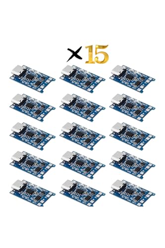 TP4056 15 Adet Type-C Korumalı 18650 Lipo Pil Şarj Devresi
