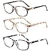 Kerecsen 3 Pack Fashion Men and Women Reading Glasses Stylish Designed Readers (3 Pack Mix Color, 1.5)