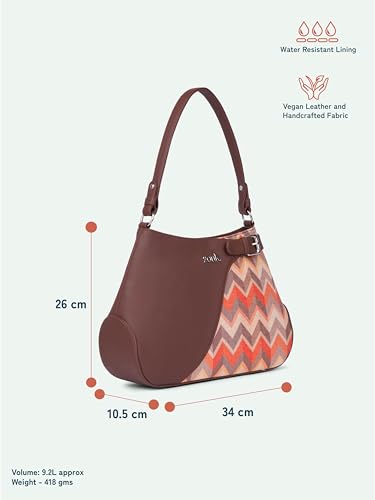 Image of ZOUK Ira Handbag | Stylish Women's Handbag | Luxury Shoulder Bag for Women | Trendy | Fancy Ladies Handbags | Small Purse for Events | Water-Resistant