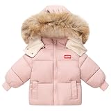 Toddler Girl Winter Coat 1T Baby Puffer Jacket Hoodie Fur 12 Months Clothes Pink
