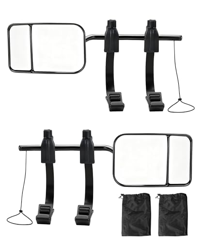 UNLRAE 2PCS Tow Mirrors,Car Accessories Mirror Extenders for Towing,Universal Clip-On Mirror Extenders,Adjustable Flat Rearview Mirrors,Suitable for Most Cars,Trucks,Trailers,RVs,SUVs Etc
