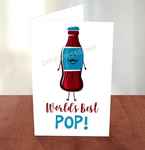World's Best Pop Card, Funny Father's Day Card, Novelty Father's Day Greeting Card, Father's Day Best Pop Pun Notecard, Father's Day Pun Card, 4.25" x 6", Blank Inside