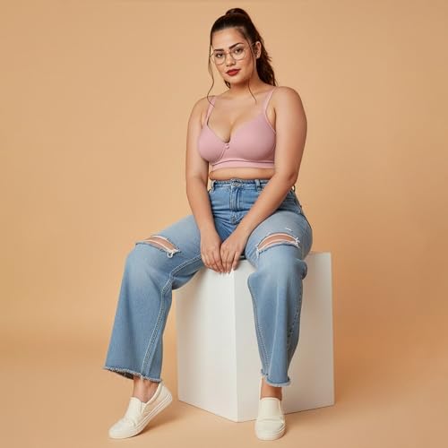Image of MAASHIE M5505 Women's Padded Foam Cups Full Coverage Non Wired T-Shirt Bra
