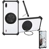 jioeuinly Case Compatible for Lava Bold N1 Pro Phone Case Cover [with 1* Tempered Glass Screen Protector] Hybrid Case[360°Ring Support, Magnetic] CX-01-HEI