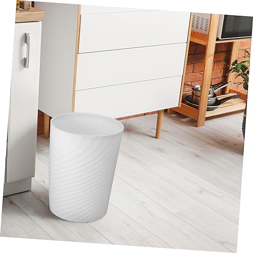 Caneca de basura rectangular blanca 12L plástico miniatura 3