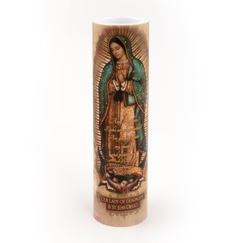 Image of Our Lady of Guadulpe with Juan Diego, LED Flameless Devotional Prayer Candle