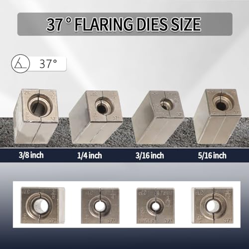 Image of DPTOOL Brake Line Flaring Tool Kit, 37 Degree Single, Double and Bubble Flares, Brake Line and Tubing Flaring Tool for 3 /16 inch, 1 /4 inch, 5 /16 inch, 3 /8 inch and 4.75mm Tubing Brake Flare Tool for Steel Metal Tube