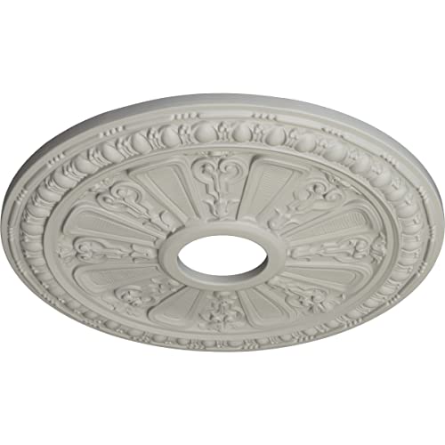 Image of Ekena Millwork CM18RAPCF Raymond Ceiling Medallion fits Canopies up to 5 1 /8, Pot of Cream