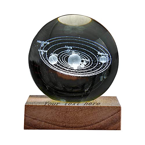 Jinlinjew Lampada da notte a sfera di cristallo 3D...
