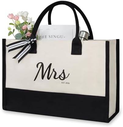 TOPDesign Canvas Tote Bag, Bridal Shower Gifts for Bride, Wedding...