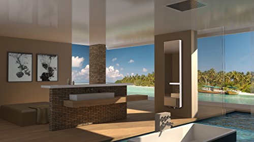 Badheizkörper mit Spiegel Montevideo 6 180x47cm 1964 Watt Spiegel SZAGATO Handtuchwärmer Handtuchtrockner Handtuchhalter Paneelheizkörper vertikal Flachheizkörper design Badheizkörper