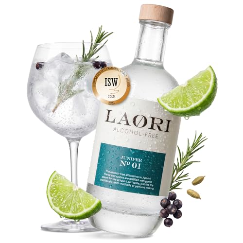 Laori Juniper No 1 | Alkoholfreie Alternative zu Gin | Natürliche Botanicals | Frei von künstlichen Aromen | Vegan & Zuckerfrei | Mild-würzige Frische | 500 ml