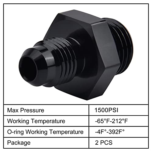 Image of EVIL ENERGY 4AN Flare to 6AN ORB Male Fuel Rail Adapter Fitting Black 2Pcs