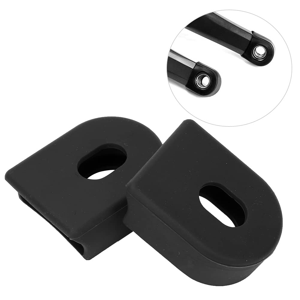 Keenso Copertura pedivelle Bici, 5 Paia Protezione guarnitura Bicicletta guarnizioni protettive per Mountain in Silicone(Nero)