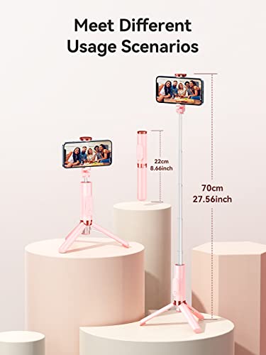 Selfie Stick Tripod - Soomfon Extendable And Portable Phone Tripod Selfie Stick With Bluetooth Remote For Iphone 14 13 12 11 Pro Max Xr X 8Plus 7, Samsung Android Smartphone And More, Pink #TOP1
