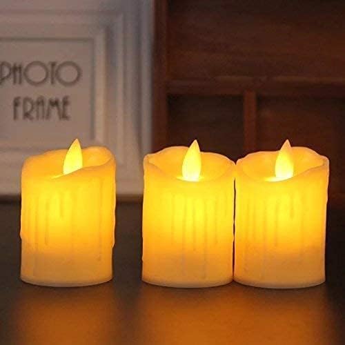 Image of SATYAM KRAFT 12 Pcs LED Tea Light Dancing Candles | Flameless & Smokeless | Multicolor Acrylic Design | Home Decor, Festival, Anniversary, Birthday, Gifting, Diwali & Ganpati Decoration