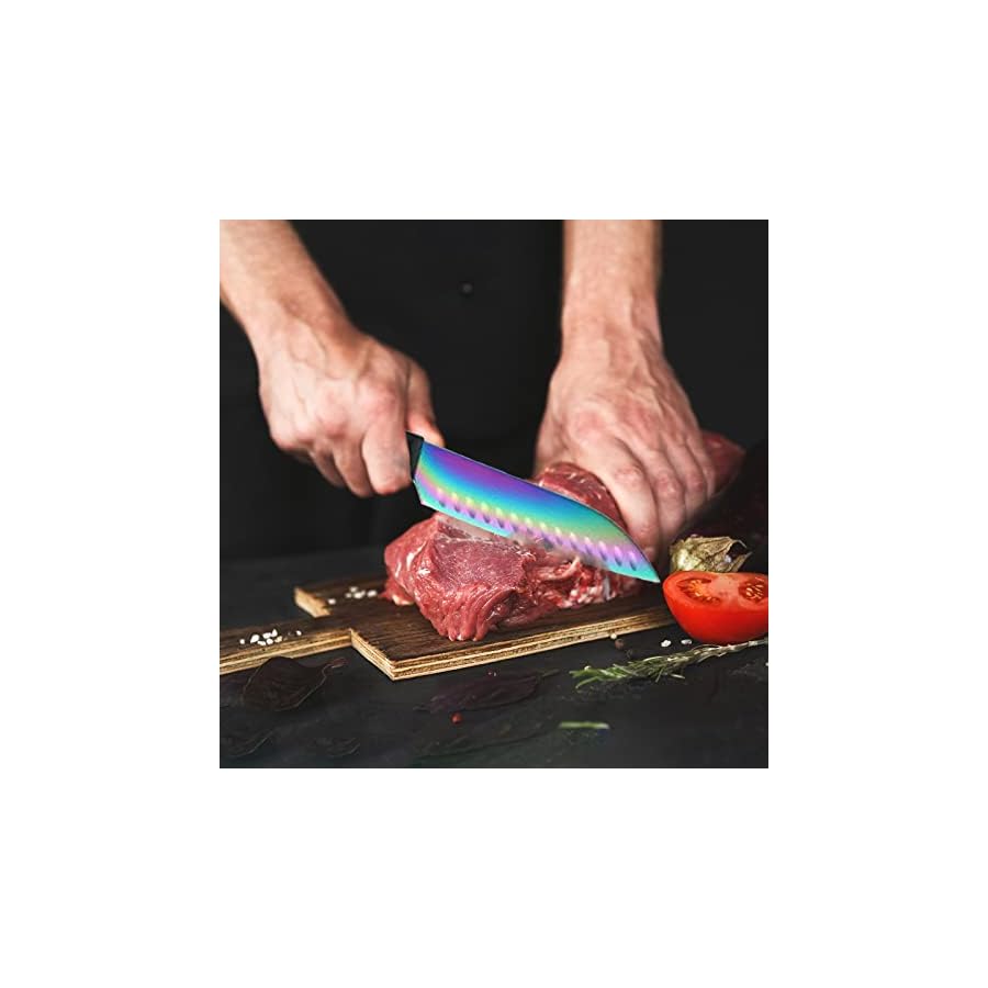 Marco-Almond-Knife-Block-Set14-Piece-Rainbow-Color-Stainless-Steel-Knife-Sets-for-Kitchen-with-block-KYA35-Chef-Cooking-Knives-Set-with-Acrylic-Stand Marco Almond® Knife Block Set,14-Piece Rainbow Color Stainless Steel Knife Sets for Kitchen with block, KYA35 Chef Cooking Knives Set with Acrylic Stand