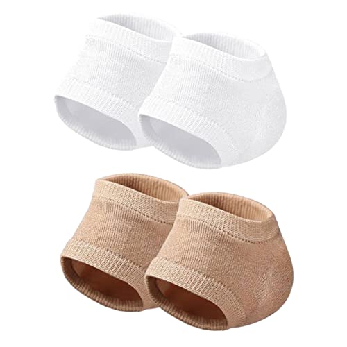 IWOWHERO Comfortable Heel Socks 2 Pairs Toeless Heel Covers Moisturizing Gel for Women Men