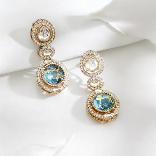 Image of Rubans Gold Plated Kundan Traditional Statement Necklace Set for Women