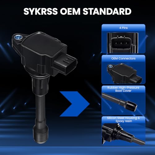 Image of UF549 Ignition Coil Pack Compatible with Nissan Sentra Altima Cube Pathfinder Rogue Versa NV200 Compatible with INFINITI FX50 M56 QX60 1.8L 2.0L 2.5L L4 C1696 5C1753 1788369 (4 Pack)