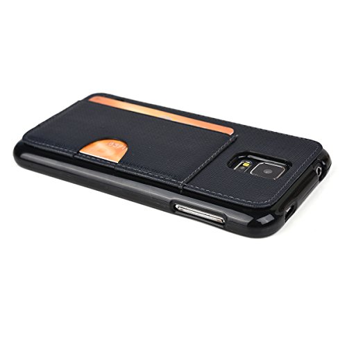 Kroo Cell Phone Case With Card Holder For Samsung Galaxy S5 - Non-Retail Packaging - Black #TOP3