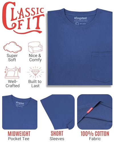Image of Kingsted Pocket T-Shirts for Men - Super Soft & Comfy 100% Cotton Shirts