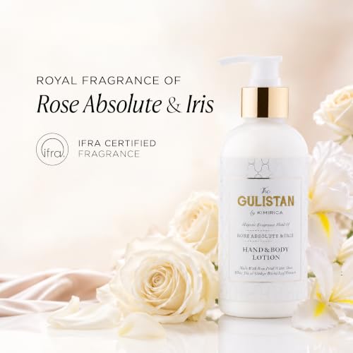 Image of Kimirica The Gulistan Moisturizing Hand and Body Lotion | 100% Vegan and Paraben Free with Goodness of Rose Water for men & women | Shea, White Tea and Ginkgo Biloba | 100% Vegan 300ml